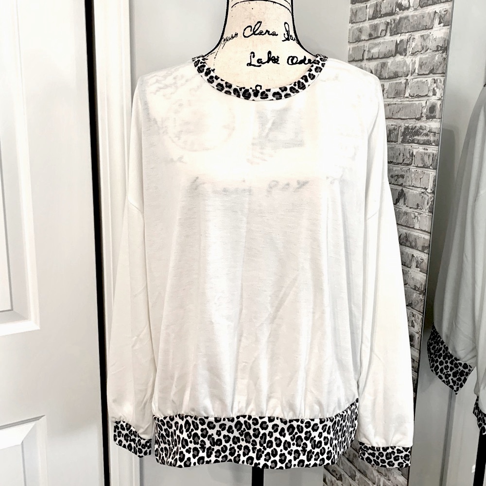 Forever and Ever White Animal Print Pullover